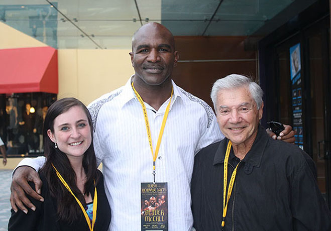 Jaime (Ron's Granddaughter), Evander Holyfield, and Ron Ross
