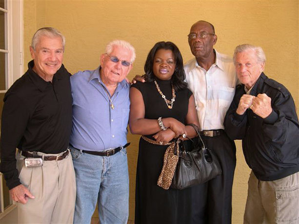 Ron Ross, Sam Cohen, Phyllis Smith, Burley Grant, and Morris Reif on the Phyllis Smith radio show, January 22, 2009