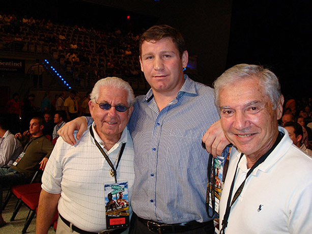 Ron Ross and Sam Cohen flank Russian Heavyweight Sultan Ibragimov