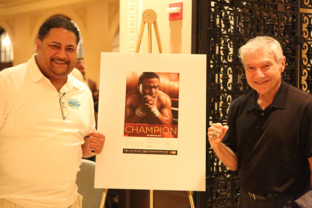 Ron Ross with Louis Rodrigo at Premiere of CHAMPION